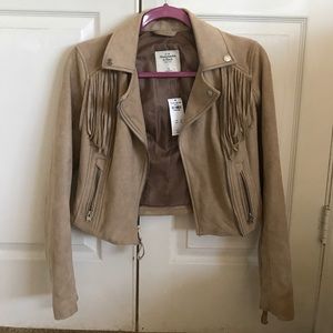 Tan suede fringe jacket
